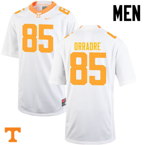 Men #85 Thomas Orradre Tennessee Volunteers College Football Jerseys-White - Click Image to Close
